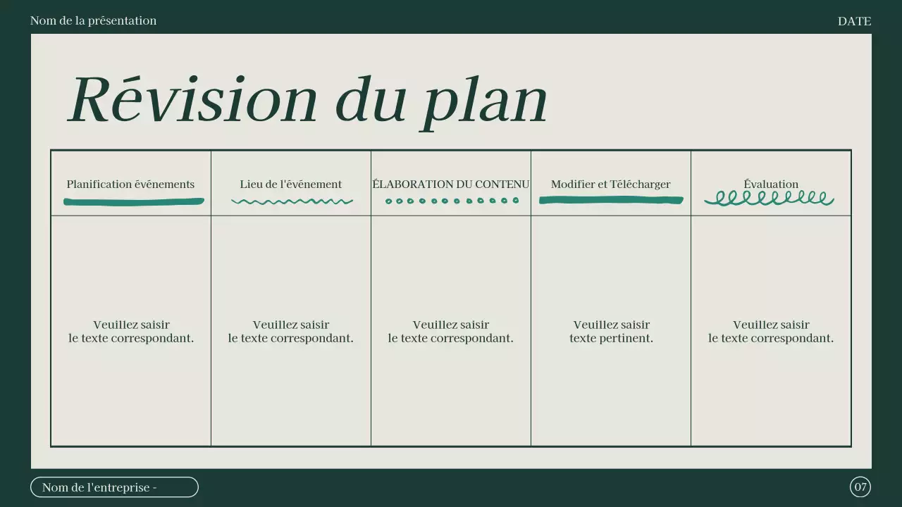Compte rendu de réunion de marketing minimaliste en vert et beige