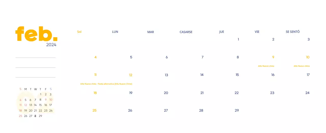 Calendario laboral con bellas ilustraciones