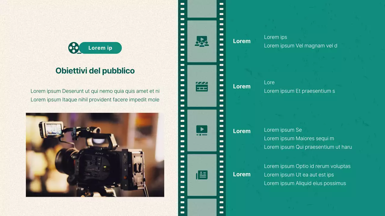 Brief di contenuti video vintage in verde e beige