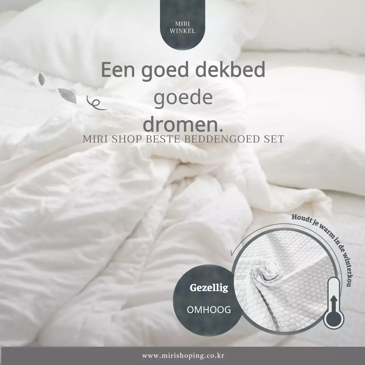 Wit, luxe beddengoed promoten