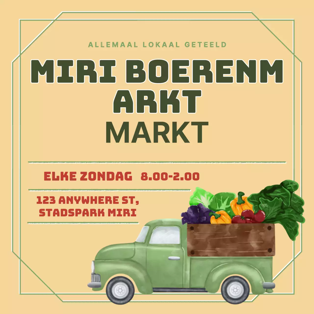 Een gids voor vintage boerenmarkten in beige en groen