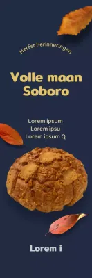 Promoot een herfstig bakkerijmenu met gevallen bladeren fotorealisme op een marine achtergrond