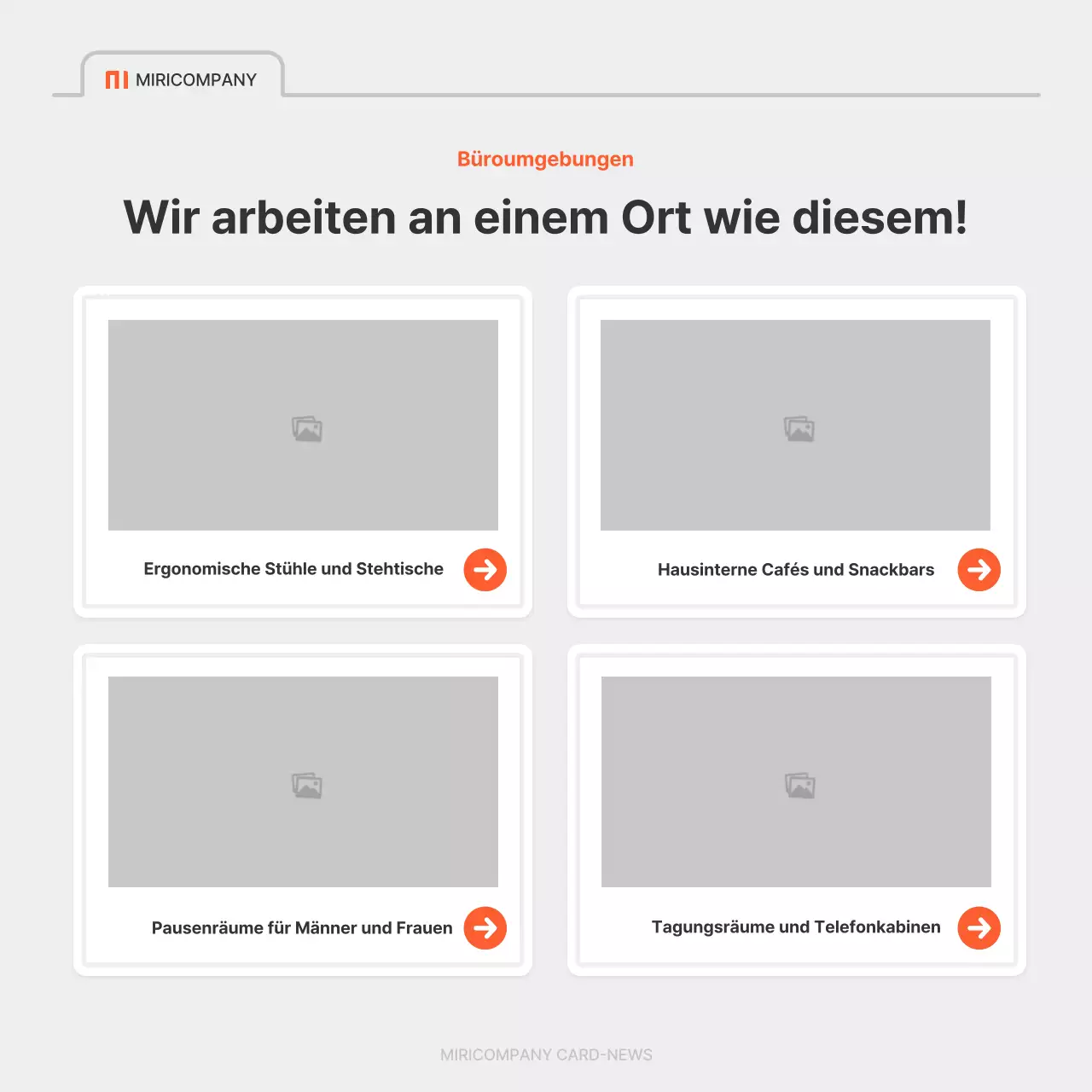 Eine einfache Stellenanzeige eines Unternehmens in Rot und Grau