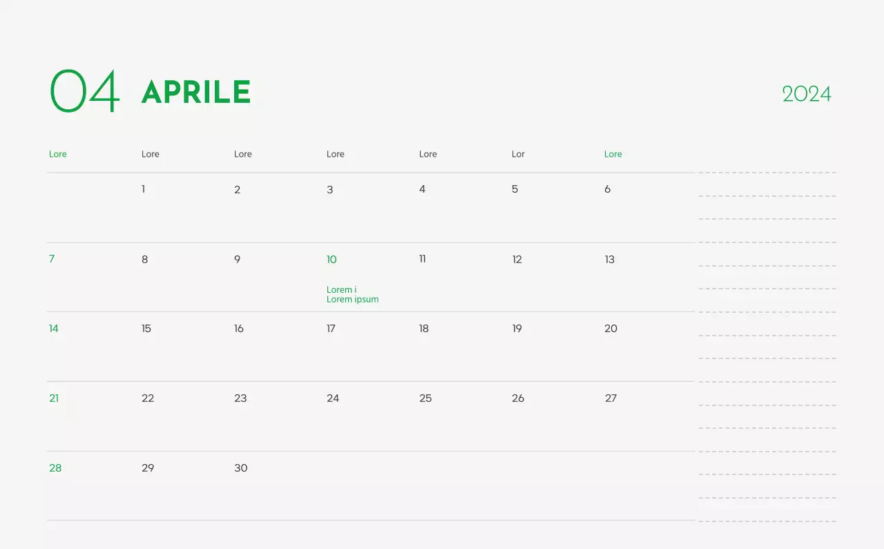 Un calendario con l'immagine di un cucciolo e un simpatico messaggio in verde.