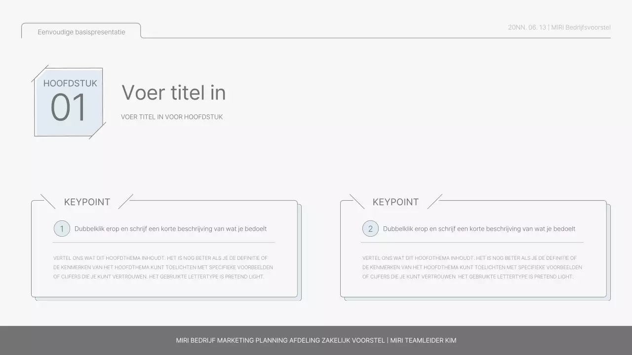 Eenvoudig basisrapport in lichtblauw en lichtgroen