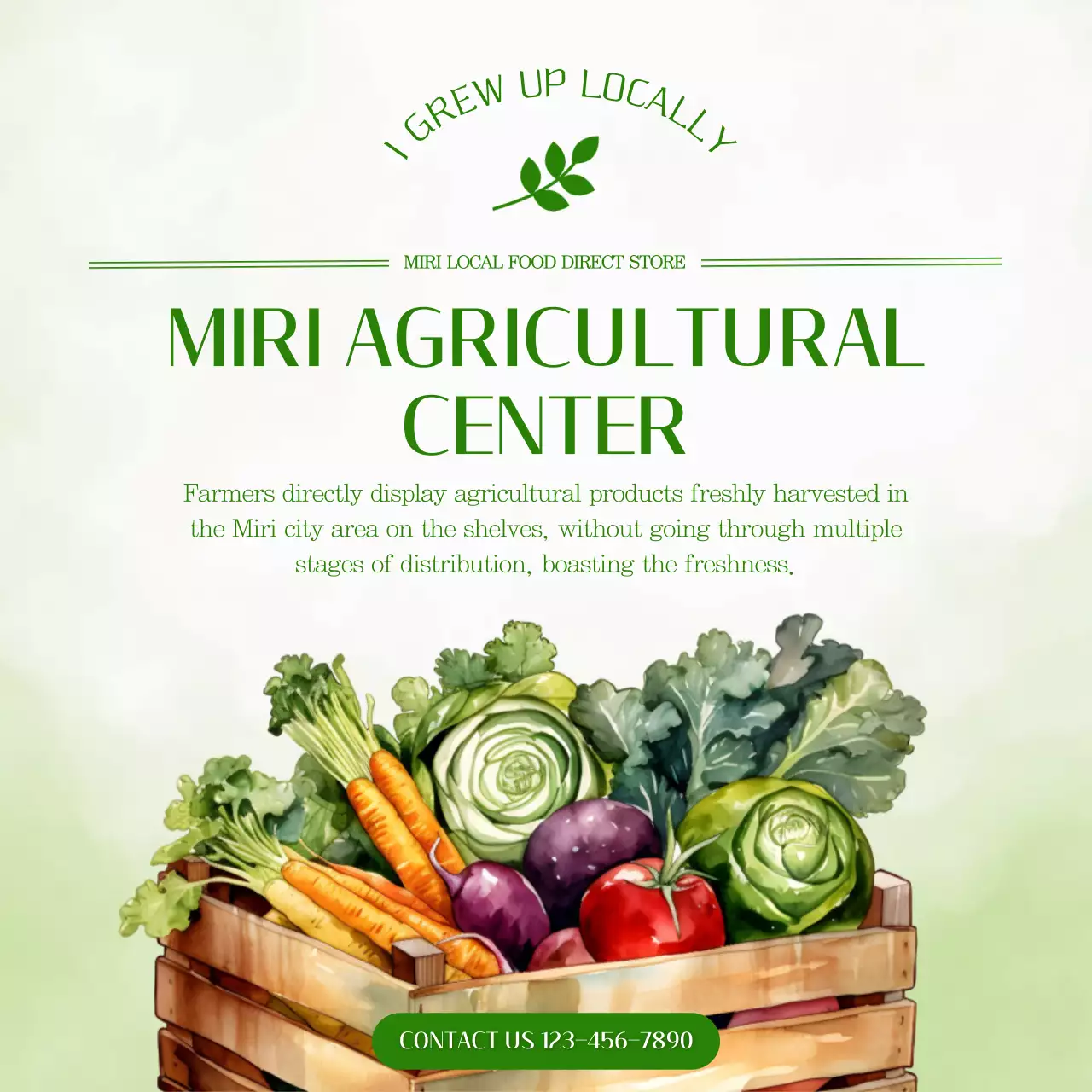 Promote local food with green watercolors