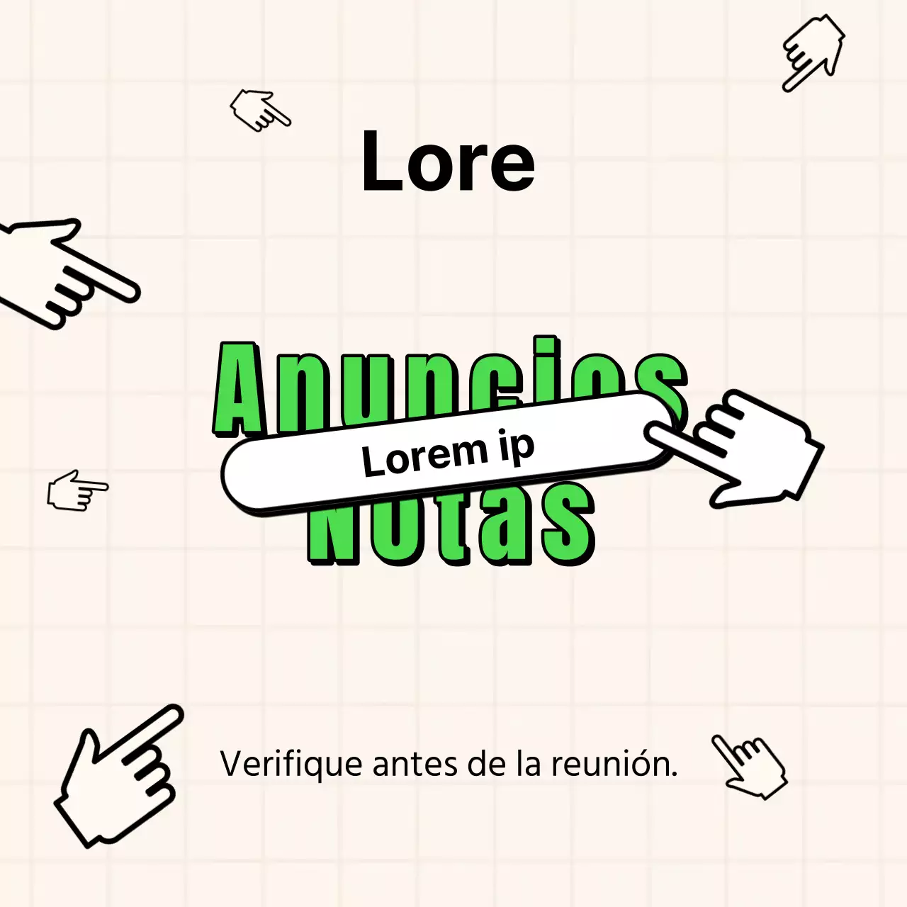 Kitschy anuncios de reuniones del club en verde y beige