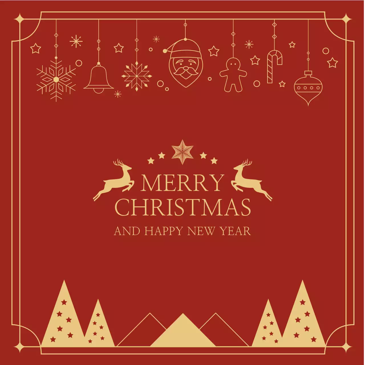 다양한 눈송이 오브젝트가 있는 크리스마스 커버 디자인