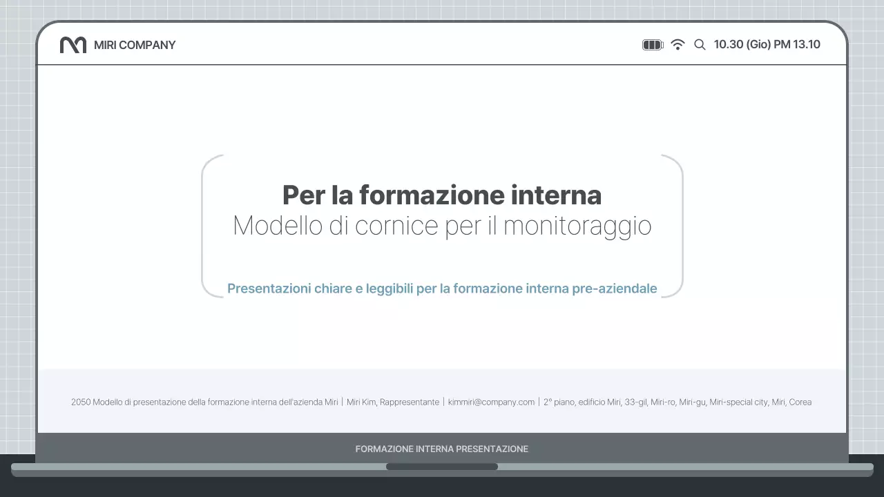 Semplice presentazione di formazione interna in azzurro e grigio