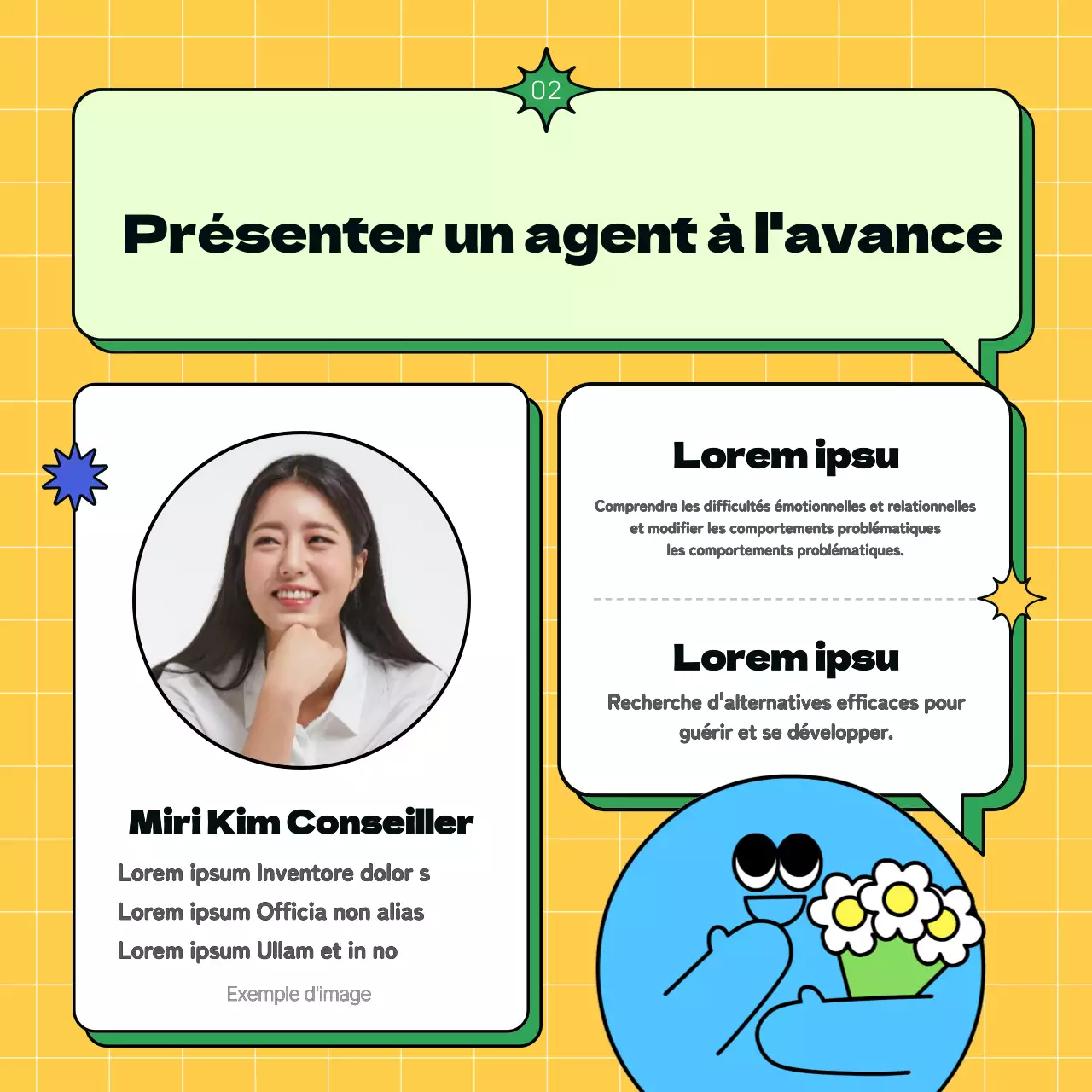 Promouvoir un centre de jeunesse simple, jaune et bleu clair