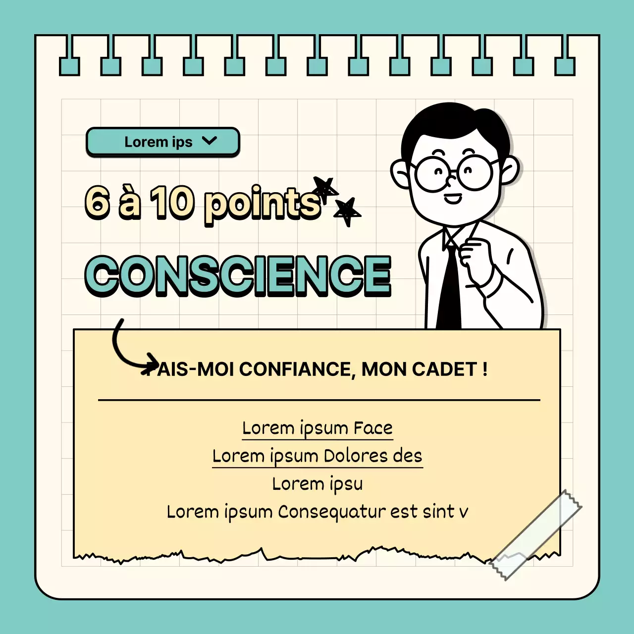 Un simple test de niveau goofy en menthe et jaune @simplegoofy