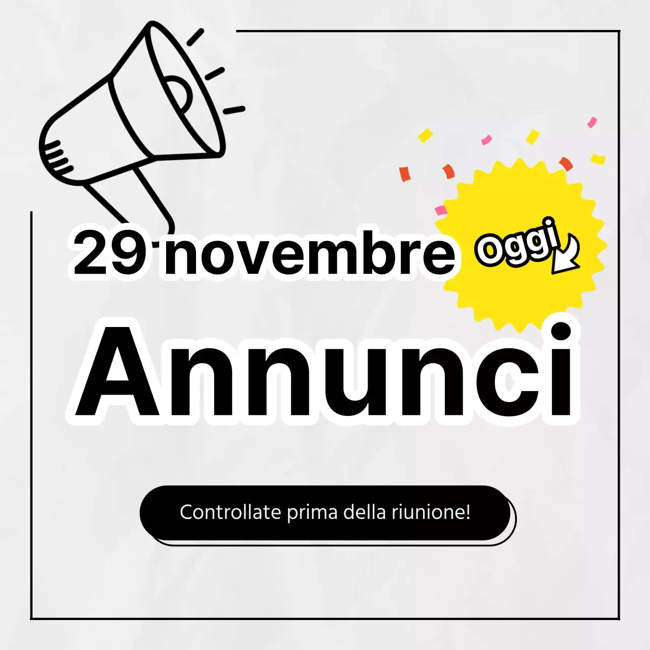 Semplice annuncio di riunione del club nero