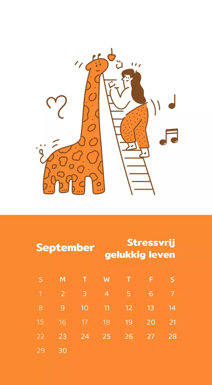Een kalender met kleurrijke en emotionele illustraties