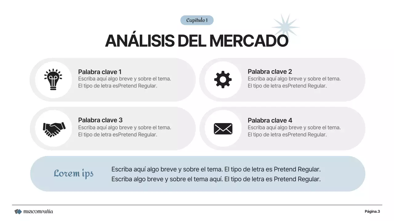Un sencillo plan de empresa en blanco y gris
