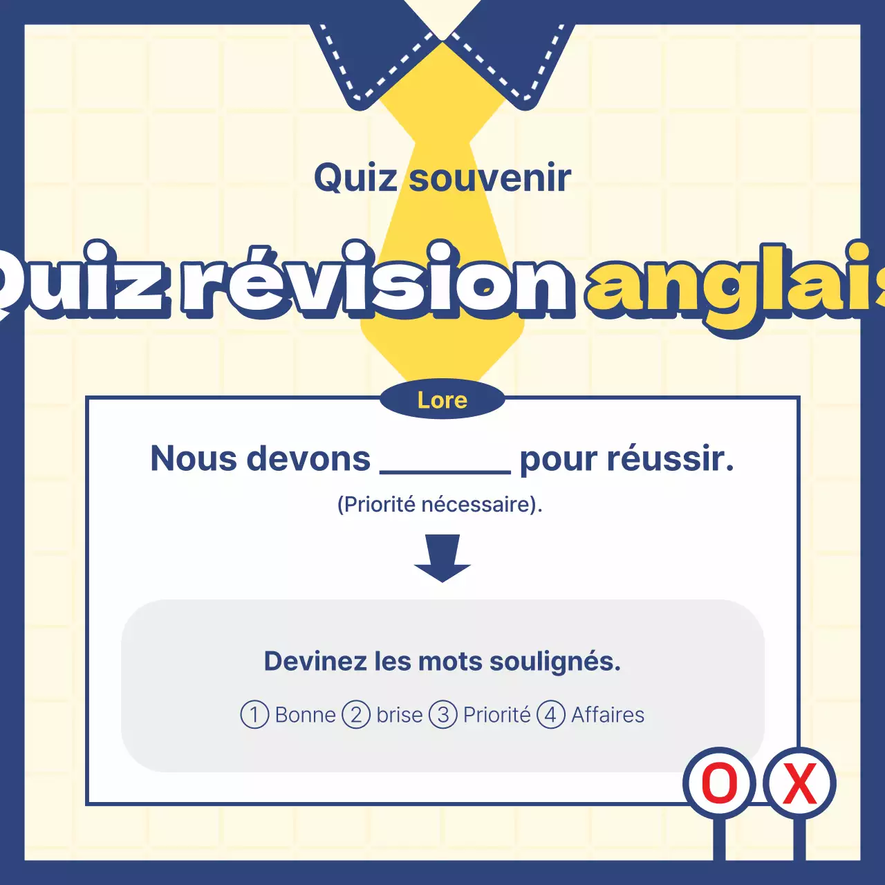  Un plan d'affaires kitsch en anglais sur fond jaune