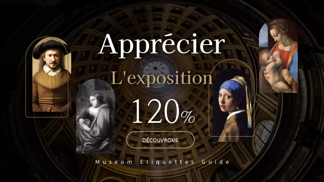 Un guide classique, noir et beige, de l'étiquette dans les musées d'art