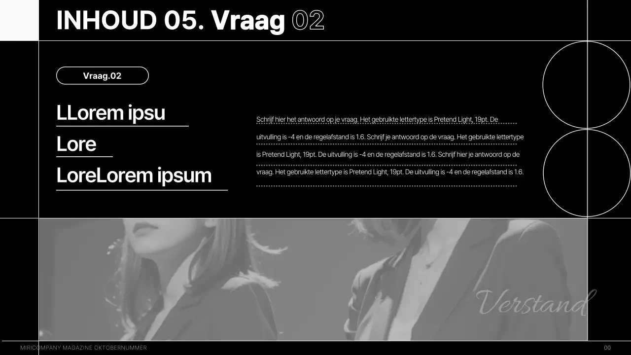 Een modern intern interviewmagazine in zwart-wit