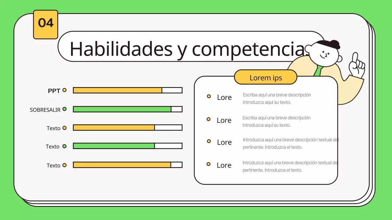 Una carta de presentación kitsch en chartreuse y amarillo