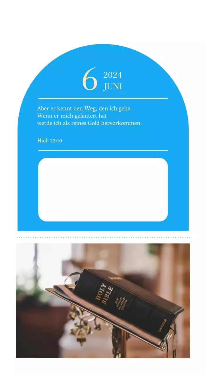 Blaues modernes Konzept Kirchenkalender