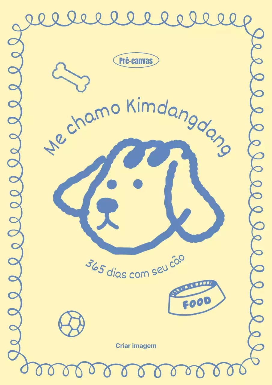 Capa de livro minimalista para o dia a dia do cão em amarelo e azul claro