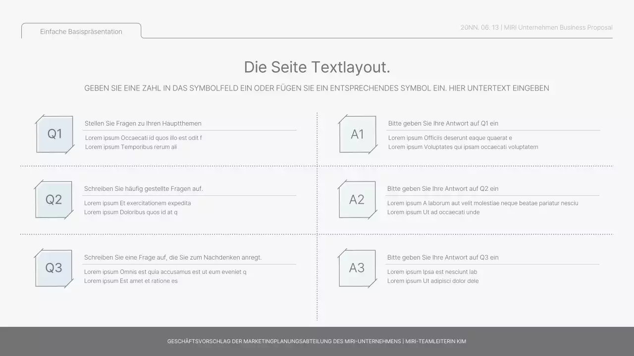 Einfacher Basisbericht in Hellblau und Hellgrün