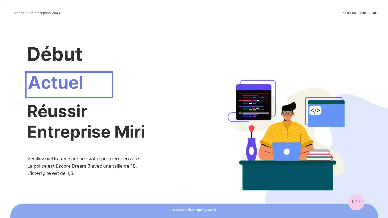 Une proposition d'offre simple et réussie en bleu