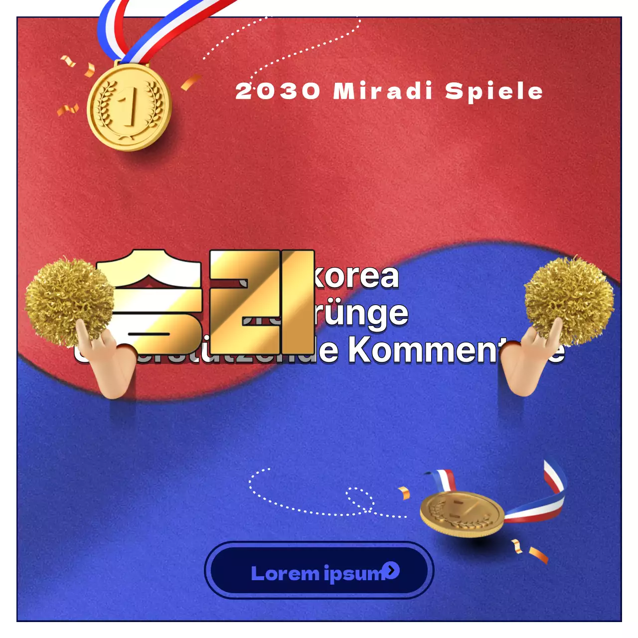 Werben Sie für Ihre Veranstaltung mit Gold und Weiß, um Südkorea zu unterstützen