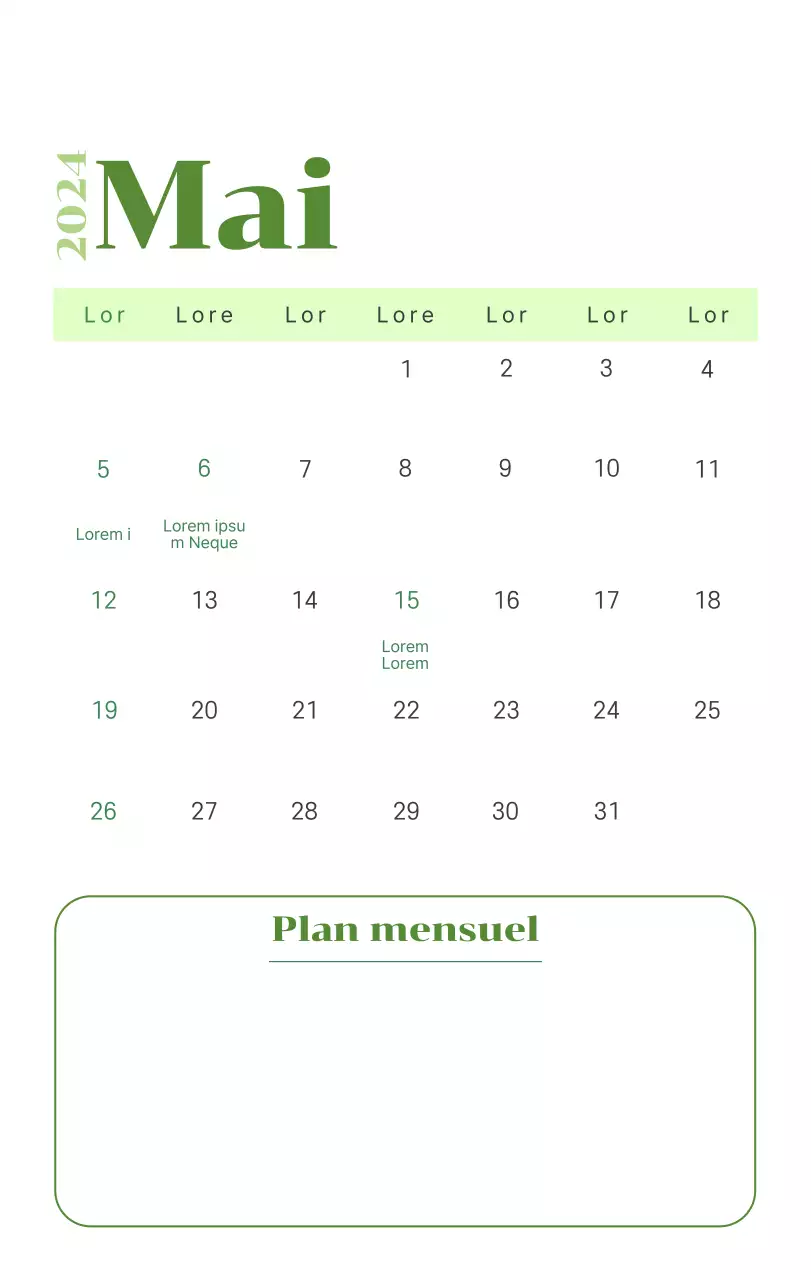 Calendrier avec illustrations de jeunes sur fond jaune et vert