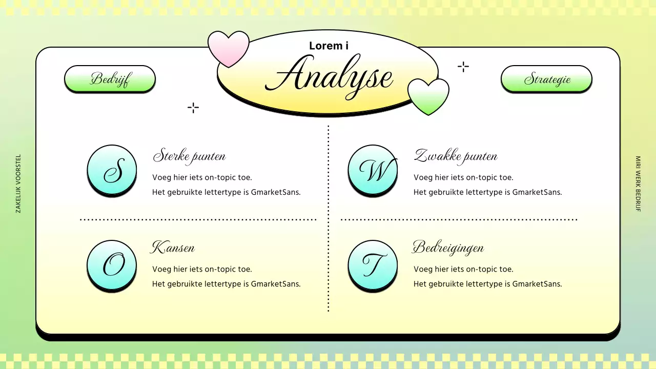 Trendy zakelijke rapporten in roze en geel