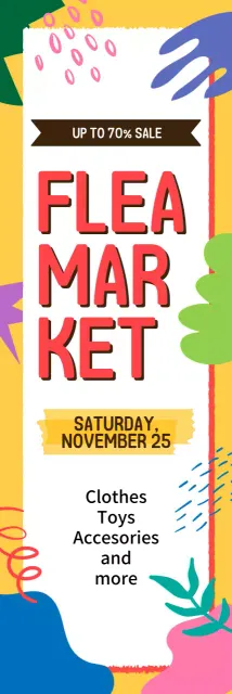 키치한 컨셉의 플리마켓 홍보 배너