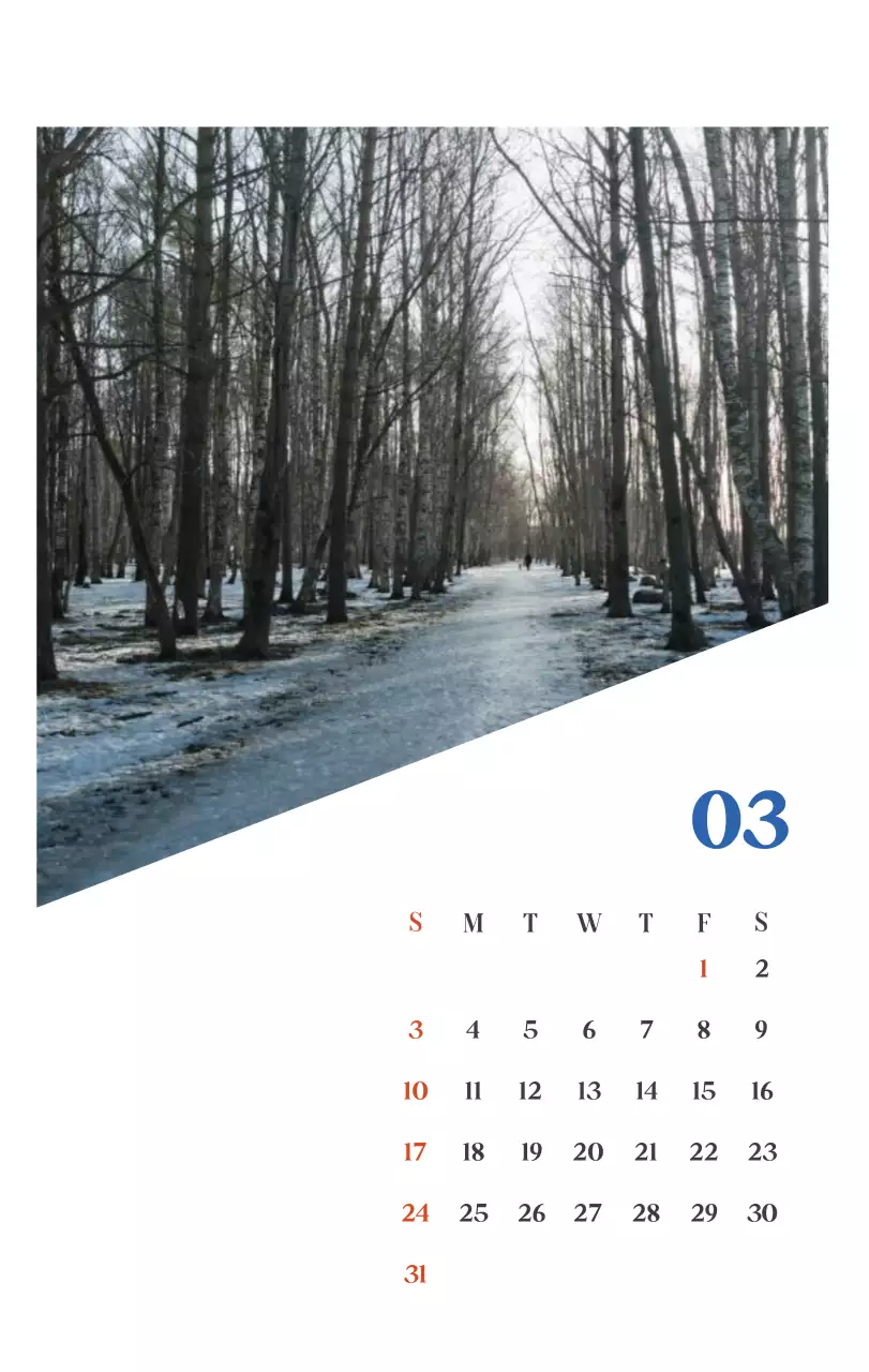 Calendrier hospitalier avec photos de paysages saisonniers