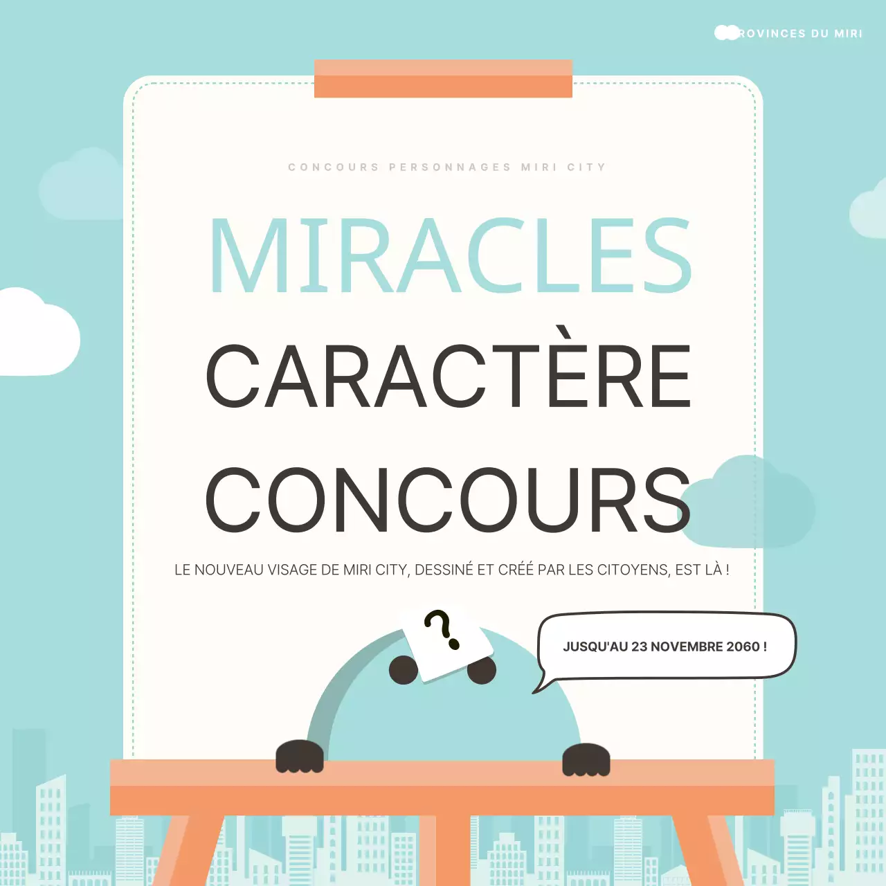 Promouvoir un concours de caractère simple menthe et ivoire