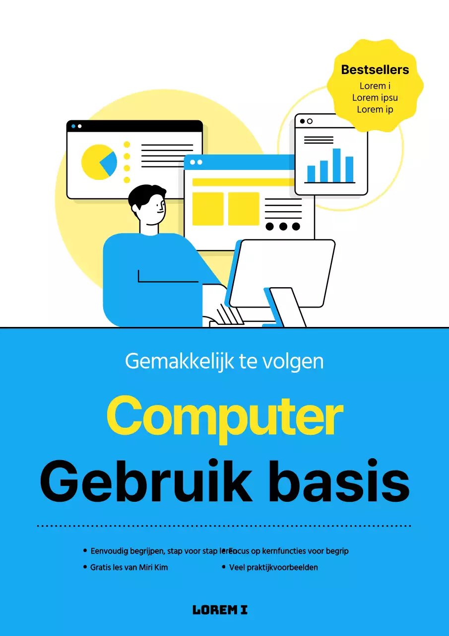 Eenvoudige computerbasiskennis in blauw