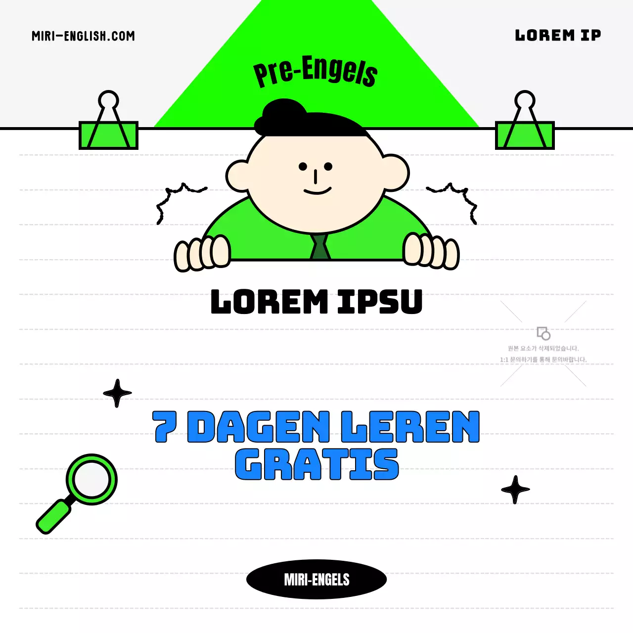 Kitscherig blauw en chartreuse zakelijk Engels promoten