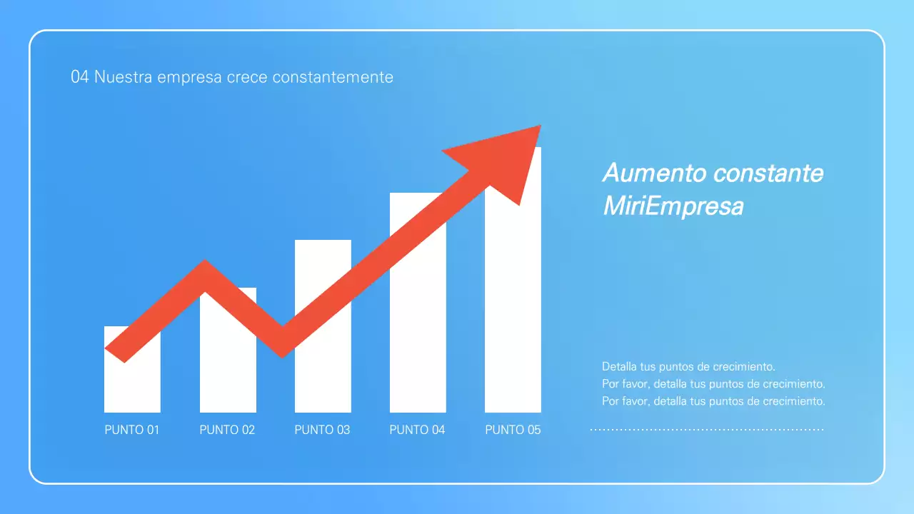 Presentación empresarial minimalista en azul claro y blanco