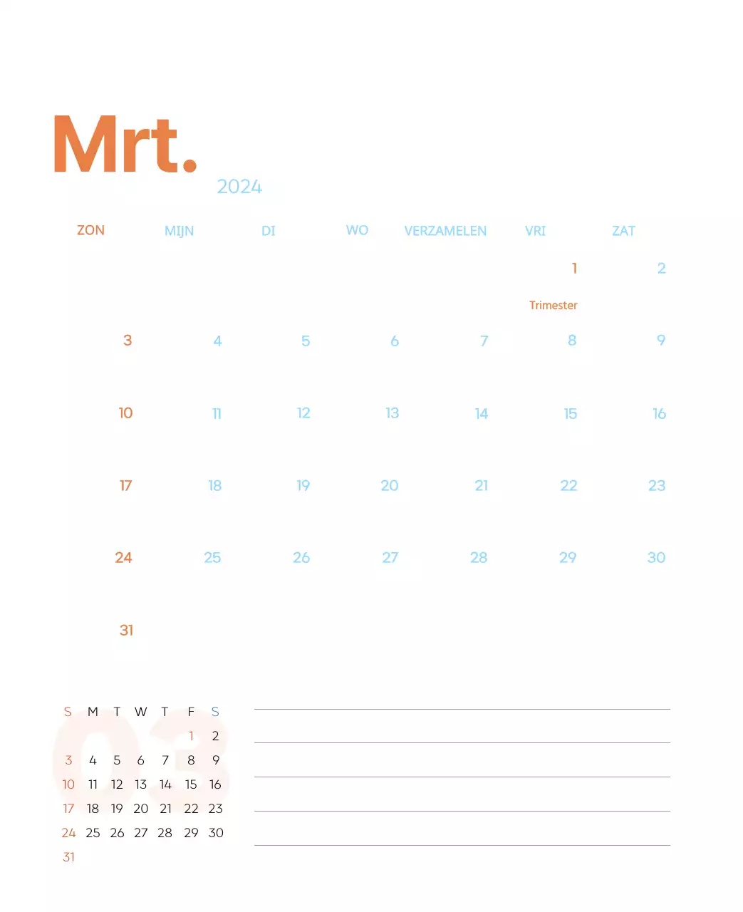 Werkkalender met prachtige illustraties