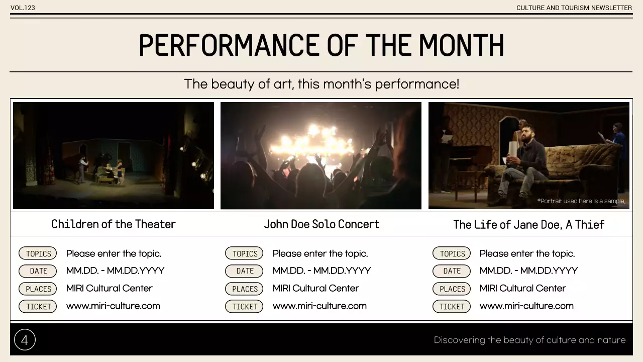 베이지 전통 사원 뉴스레터 프레젠테이션