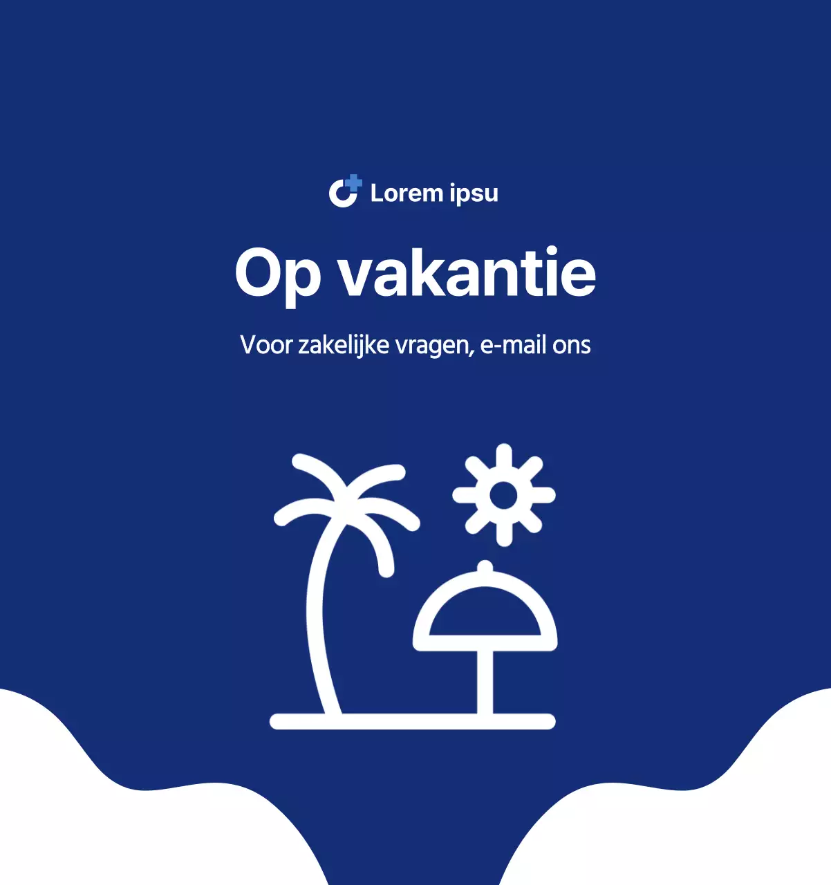 Eenvoudige kalender met strakke illustraties in blauw