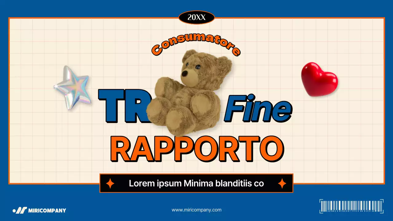 Rapporto sulle tendenze di consumo kitsch in blu e arancione