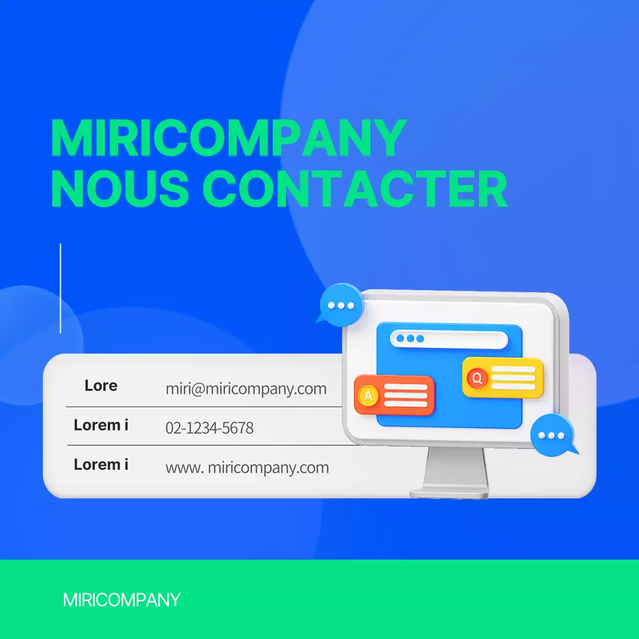 Un simple profil d'entreprise bleu et vert