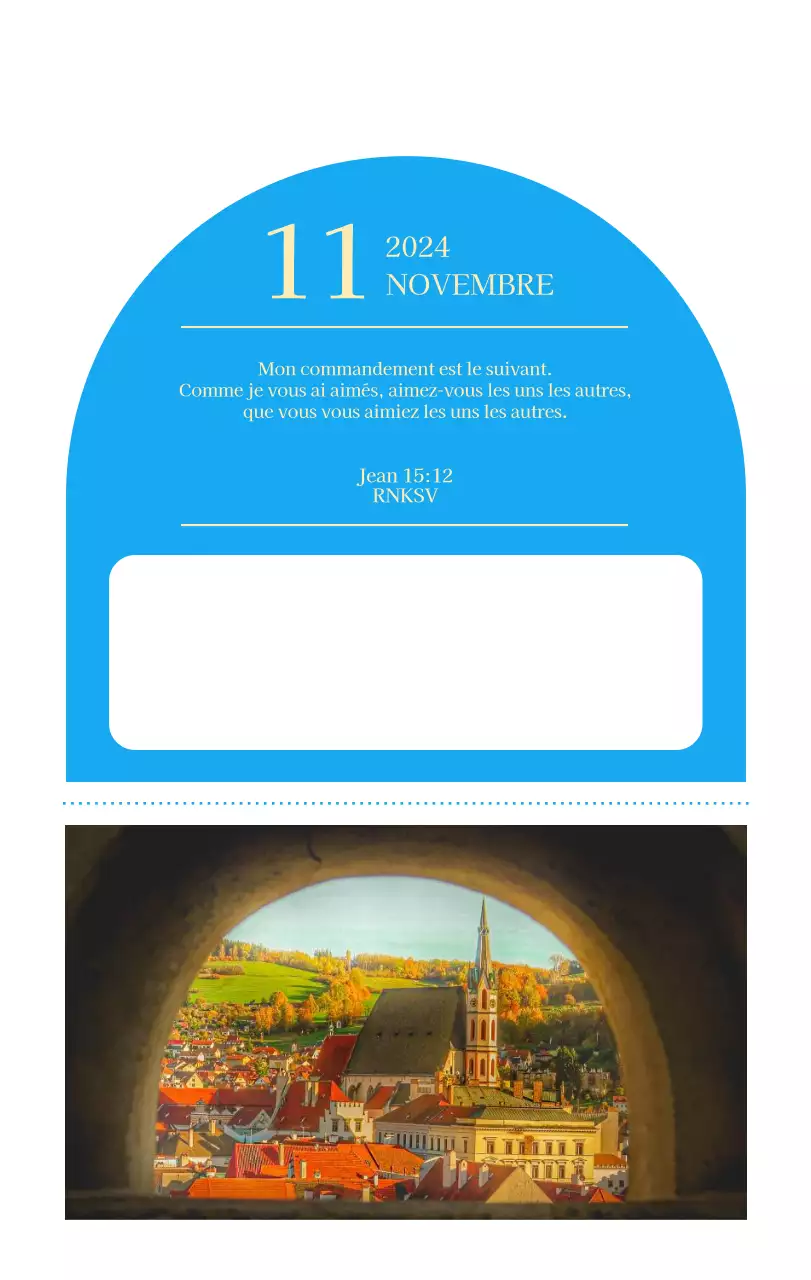 Calendrier d'église moderne bleu