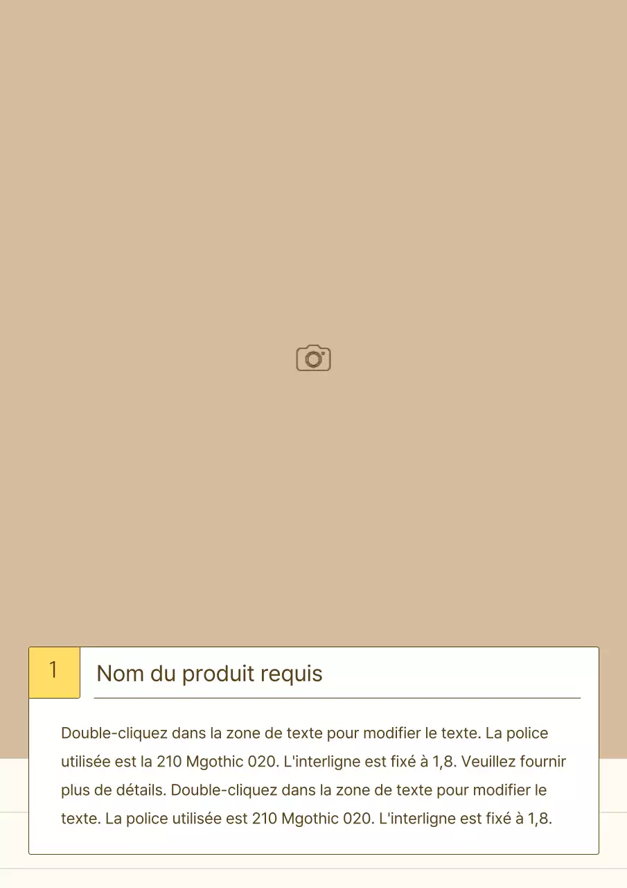 Une présentation de produit simple en jaune et beige