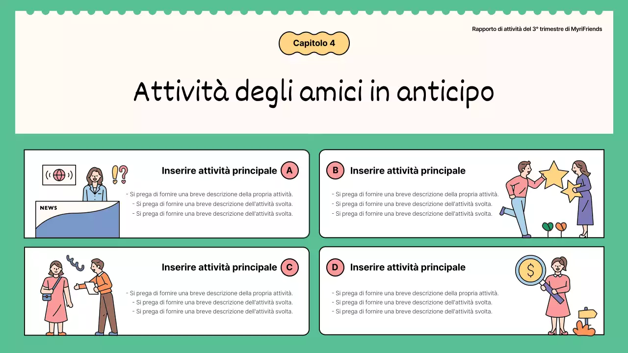  Rapporti di attività dei sostenitori in verde e giallo kitsch