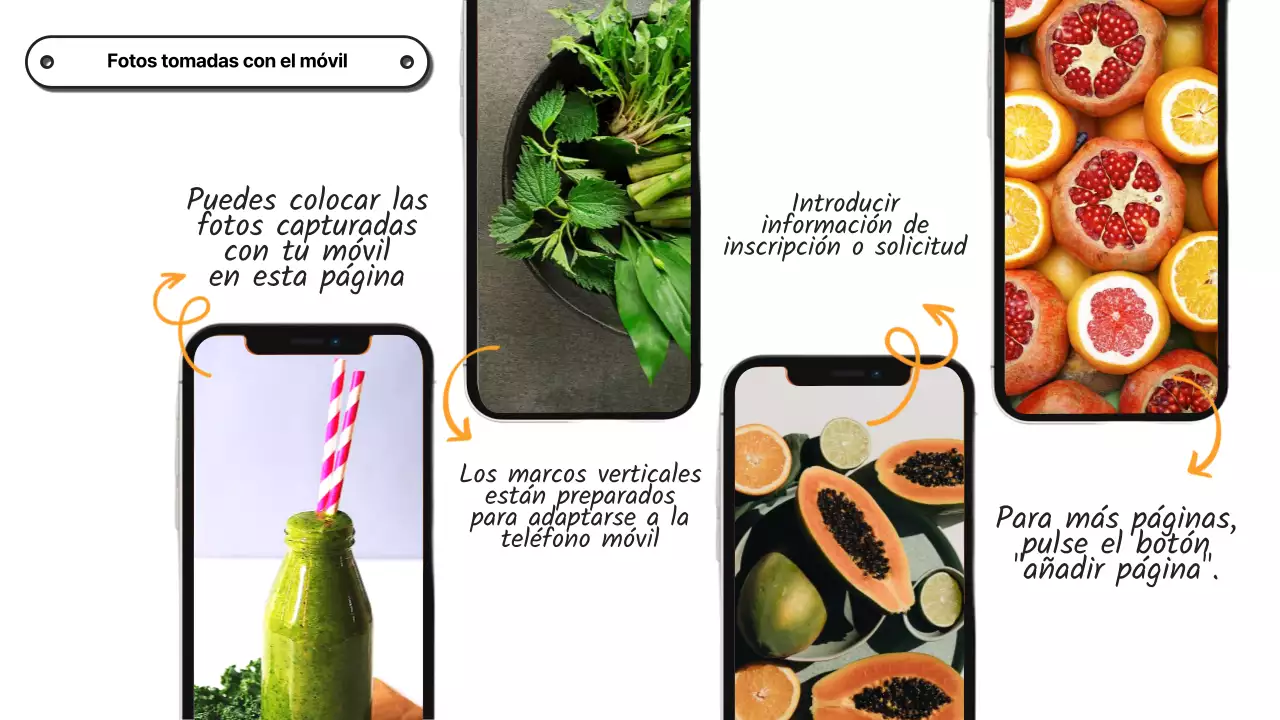 Moderna propuesta de collage de fotos en blanco y amarillo