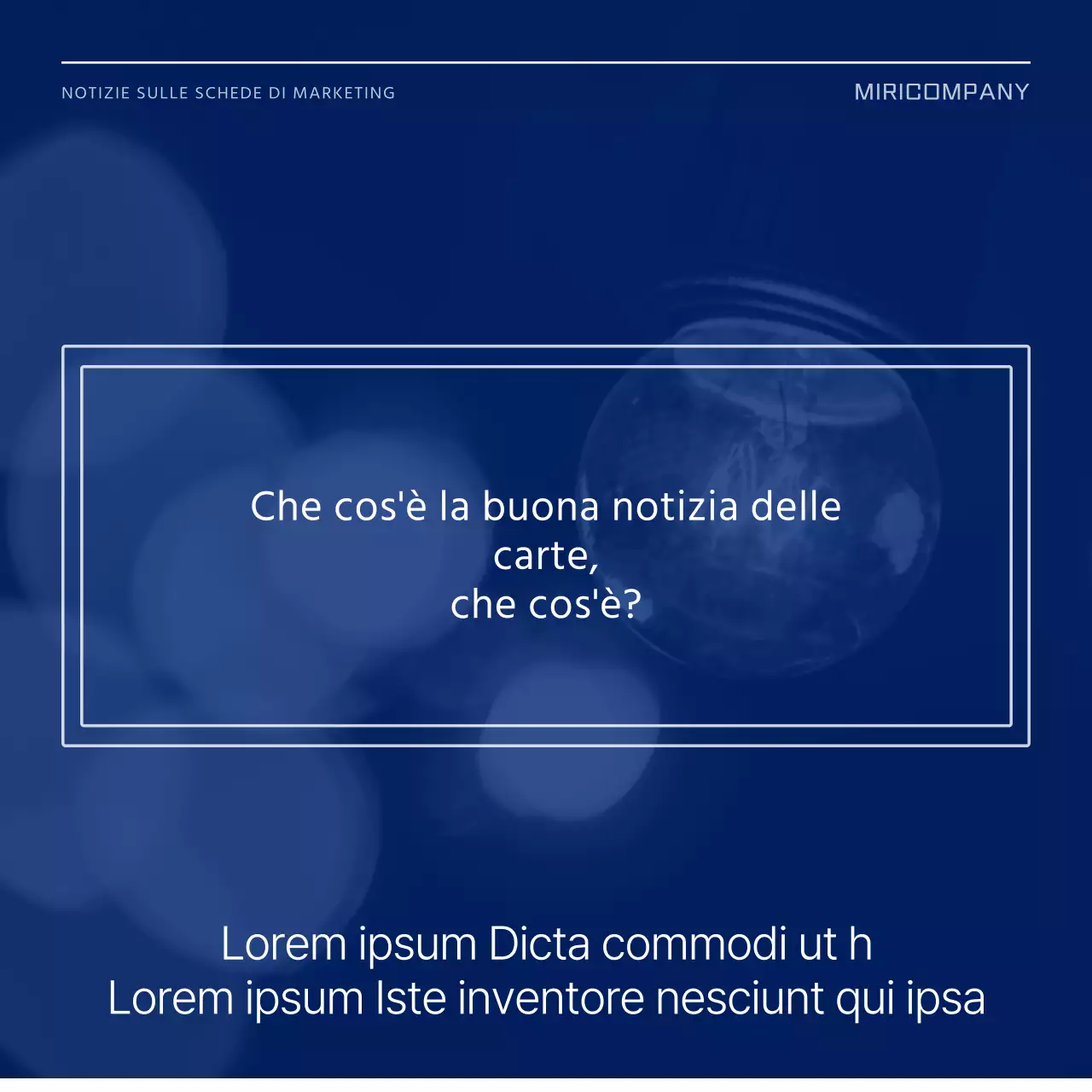 Promuovere un semplice layout di cornice per foto in blu e bianco