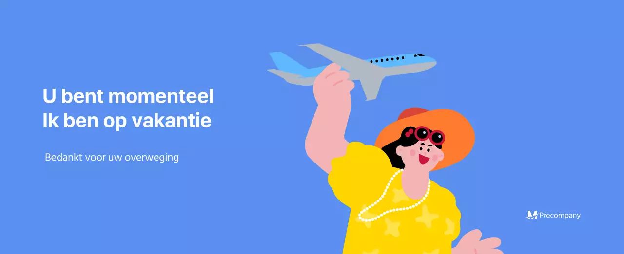 Motiverende kalender met energieke illustraties en positieve citaten op een lichtblauwe achtergrond