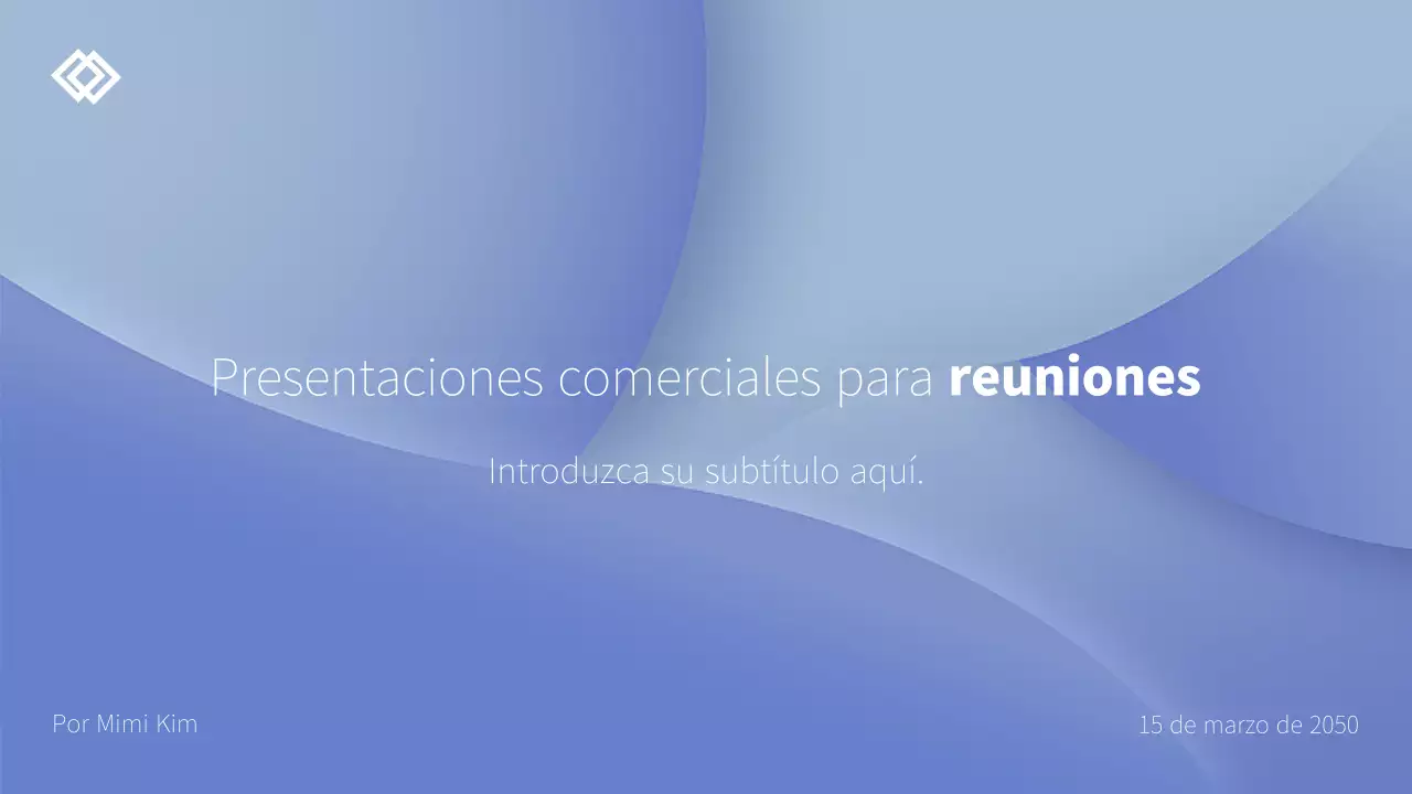 Perfil de empresa de reuniones modernas en azul