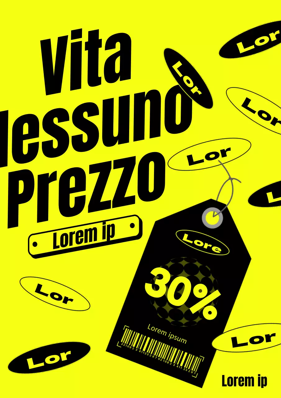 Promuovete sconti su quantità limitate con un tocco di nero e giallo.