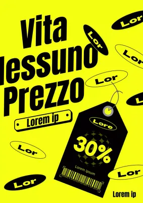 Promuovete sconti su quantità limitate con un tocco di nero e giallo.
