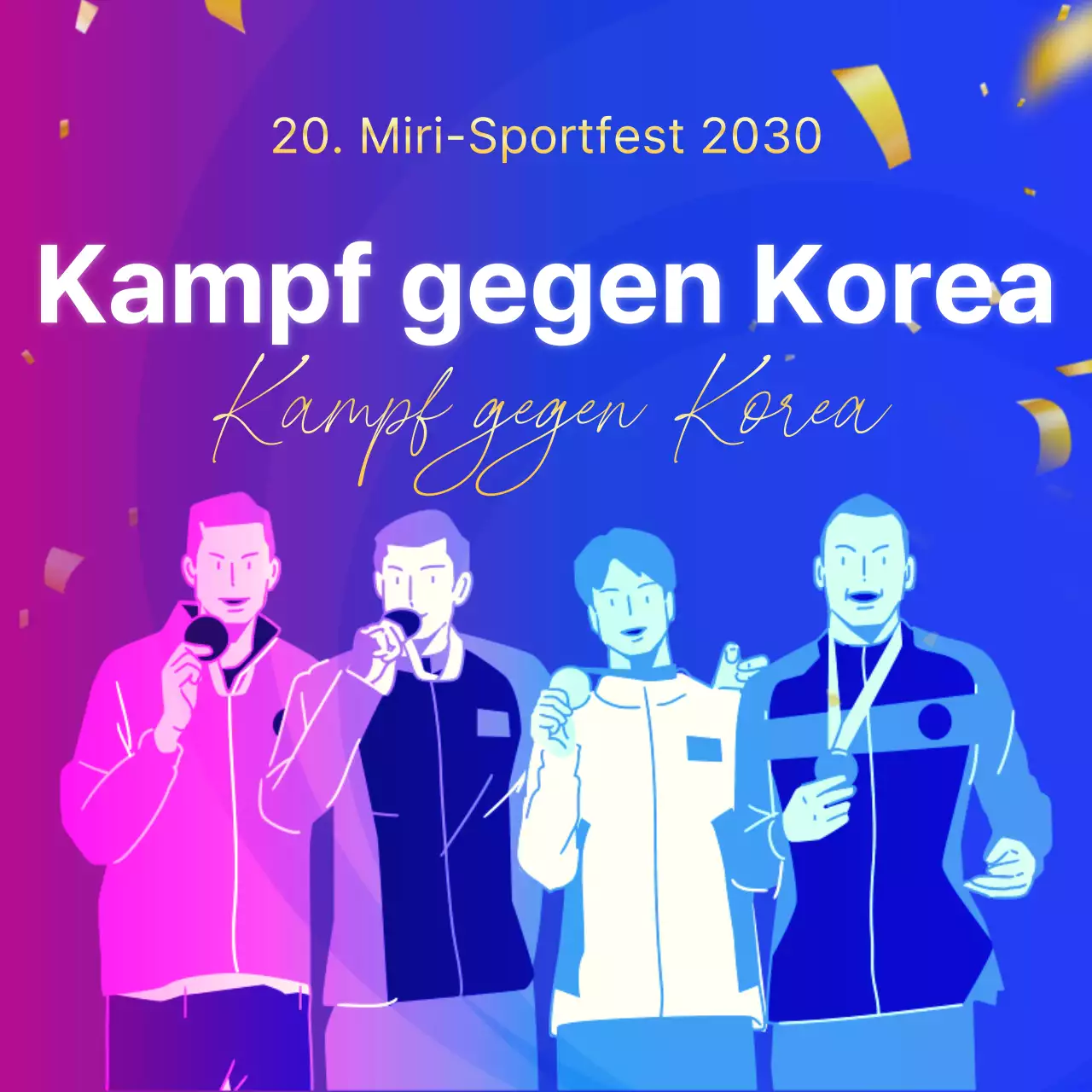 Unterstützung für die modernen Asienspiele in Lila und Blau